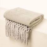 Velvet Fringe Throw Cream