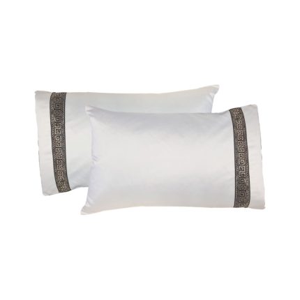Greek-key pillowcase set