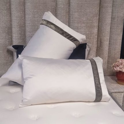 Greek-key pillowcase set